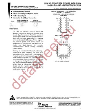 SN74LS165AD datasheet  